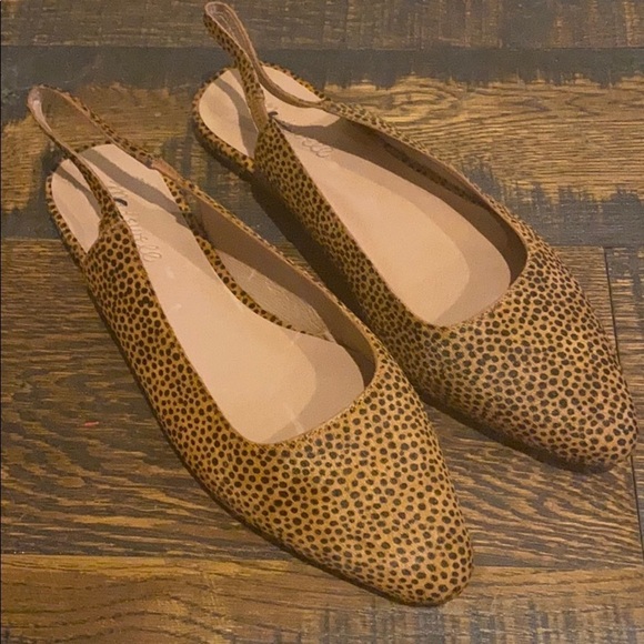 Madewell SLINGBACK flats spot dot calf hair 9 new - Picture 1 of 3